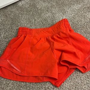 orange lululemon discontinued hotty hot shorts